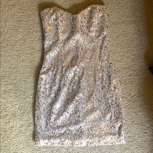 Trixxi Silver Sequin Mini Dress